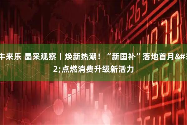牛来乐 晶采观察丨焕新热潮！“新国补”落地首月 点燃消费升级新活力