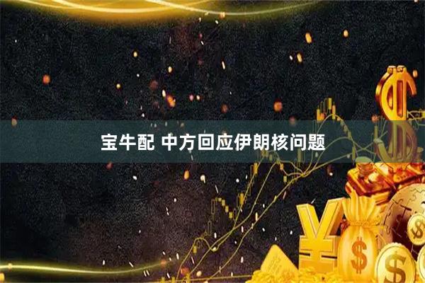 宝牛配 中方回应伊朗核问题